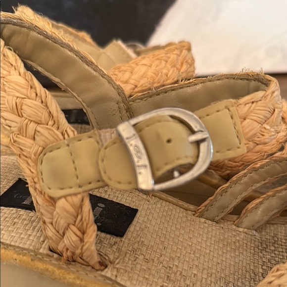 Vintage Rare l.e.i  Braided Platform Sandals - Beige